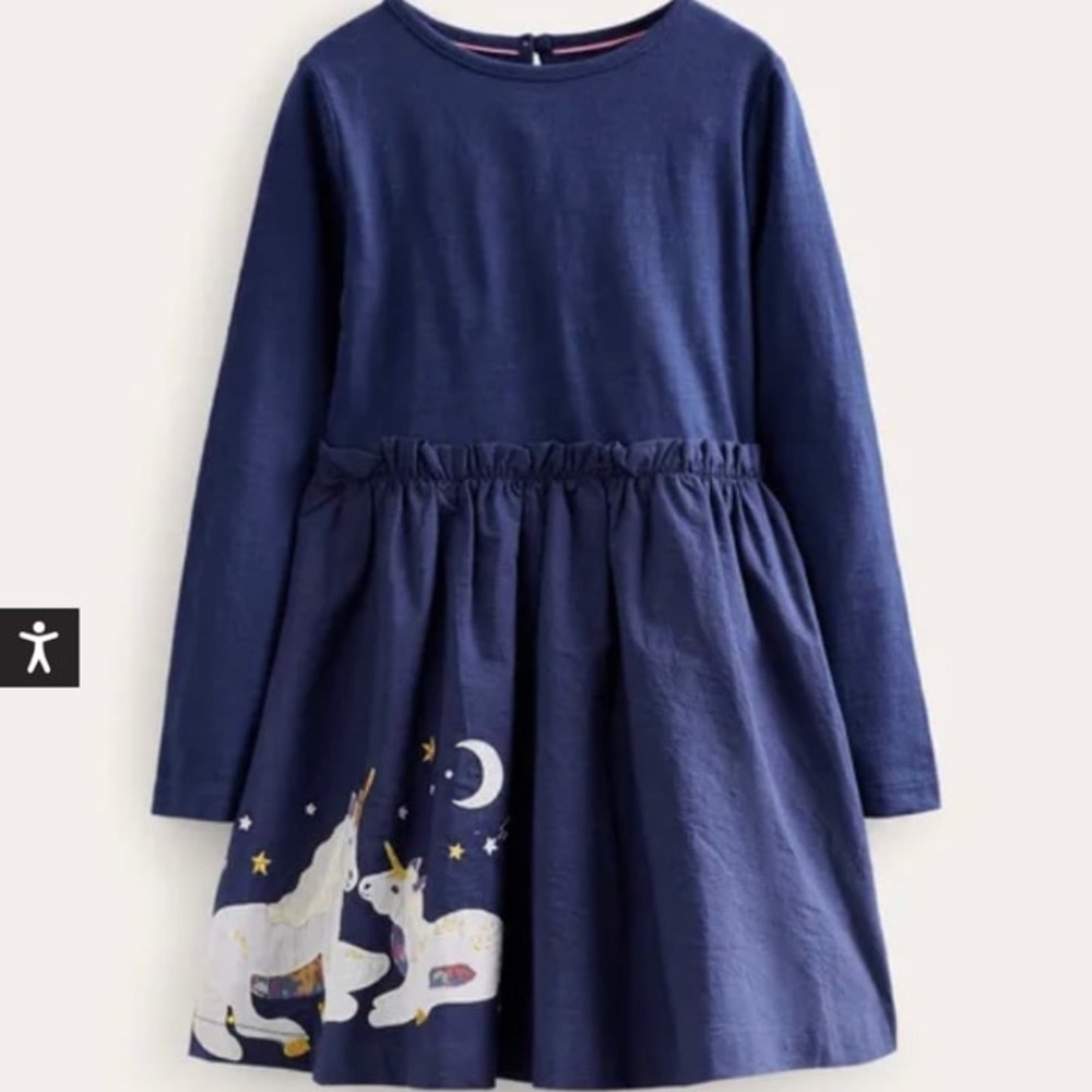 COPY - Mini Boden Jersey Woven Applique Dress